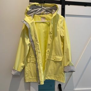 Betty Kay London Yellow w Black/White striped lining Rain Coat - Size L